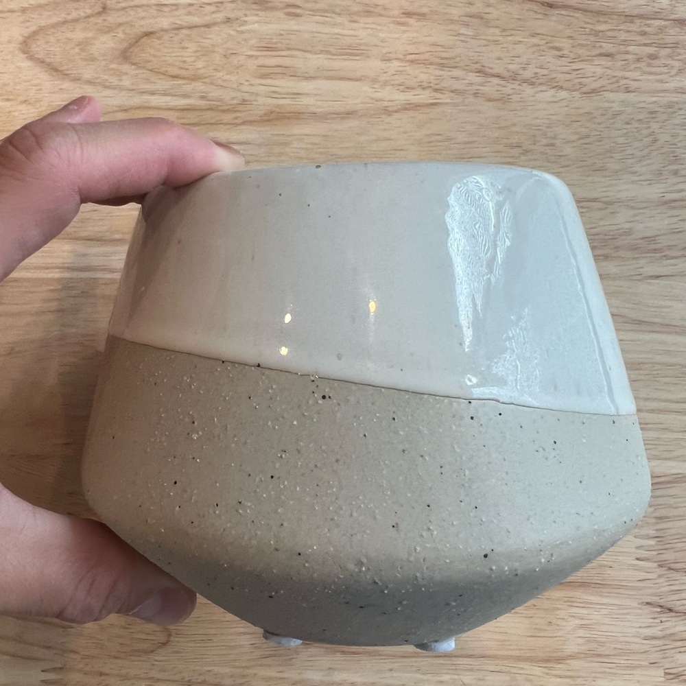 West Elm half dipped vase